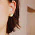 Round 18k Gold Plated Sterling Silver Pearl Stud Earrings